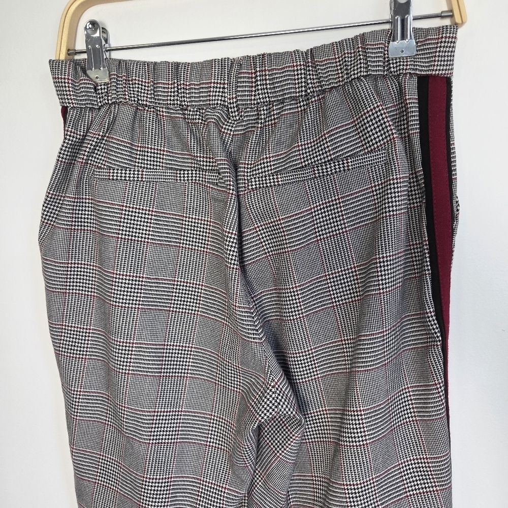 Zara Plaid Dress Pants With Red Side Stripes - Picture 6 of 8
